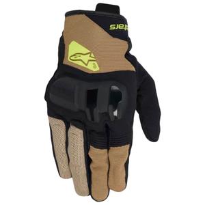 Rukavice na motorku Alpinestars Chrome V2 tmavě khaki-černo-žluté