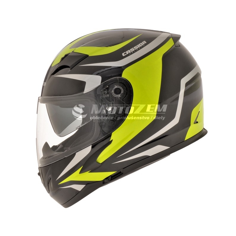 Prilba na moto Cassida Integral 2.0 čierno-šedo-fluo žltá - II. akosť