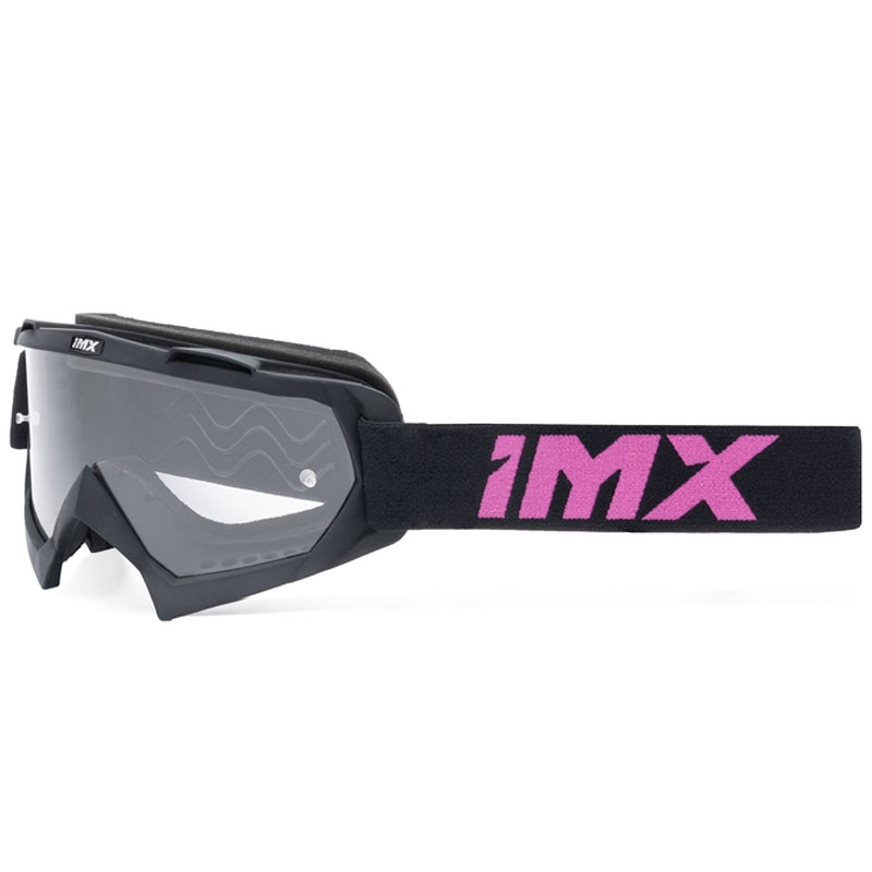 Motokrosové okuliare iMX Mud čierno-ružové s čírym plexi