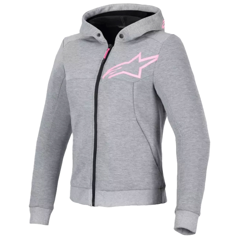 Dámska mikina na motorku Alpinestars Stella Chrome V2 Sport šedo-ružová