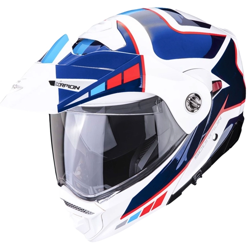 Prilba na motocykel SCORPION ADX-2 CAMINO perleťová bielo-modro-červená výpredaj