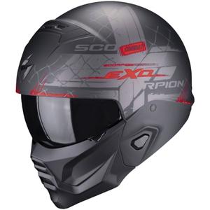 Otvorená prilba s maskou Scorpion EXO-COMBAT II Xenon čierno-červená matná