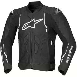 Kožená bunda na motorku Alpinestars Dusk čierno-biela