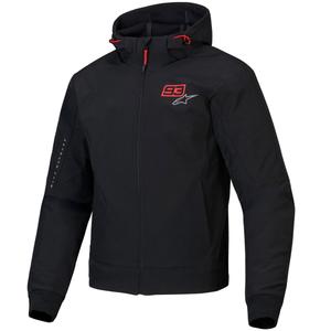 Mikina na motorku Alpinestars RADIUM TECH HOODIE MM93 čierno-červeno-šedá