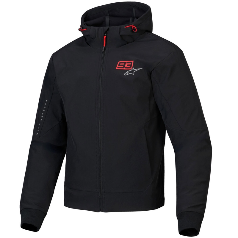 Mikina na motorku Alpinestars RADIUM TECH HOODIE MM93 čierno-červeno-šedá