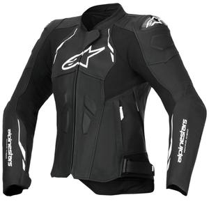Dámska kožená bunda na motorku Alpinestars Stella Dusk čierno-biela