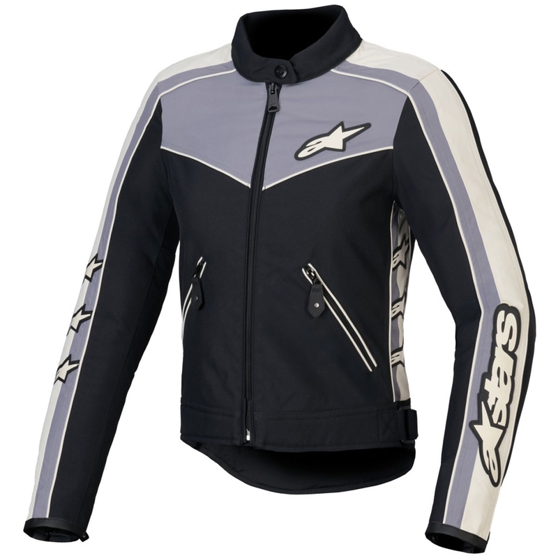Dámska bunda na motorku Alpinestars Stella T-Dyno Water Resistant čierno-tmavo šedo-šedo-béžová