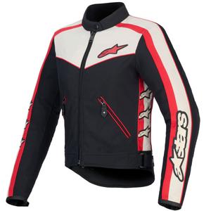Dámska bunda na motorku Alpinestars Stella T-Dyno Water Resistant čierno-béžovo-červená