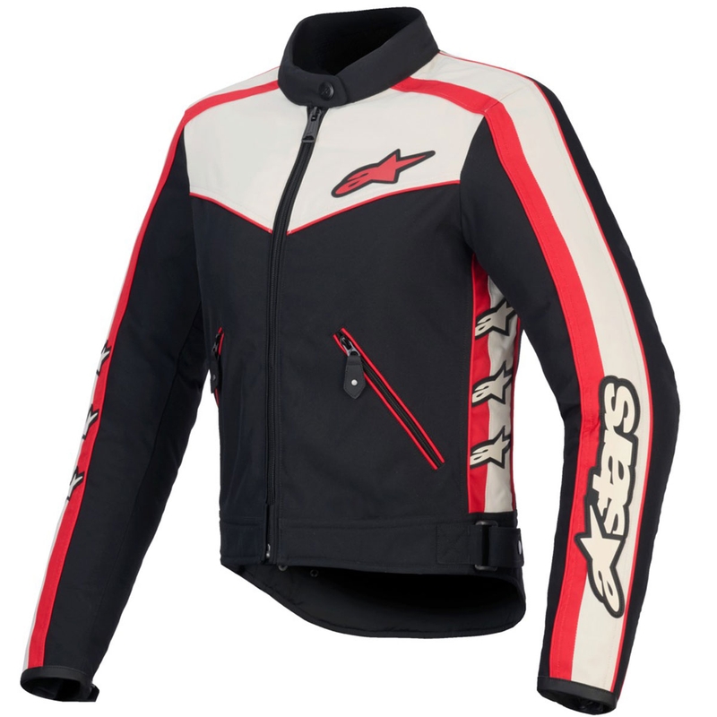 Dámska bunda na motorku Alpinestars Stella T-Dyno Water Resistant čierno-béžovo-červená