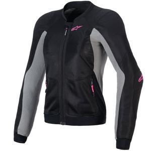 Dámska bunda na motorku Alpinestars STELLA TROOP-AIR čierno-šedo-fluo ružová