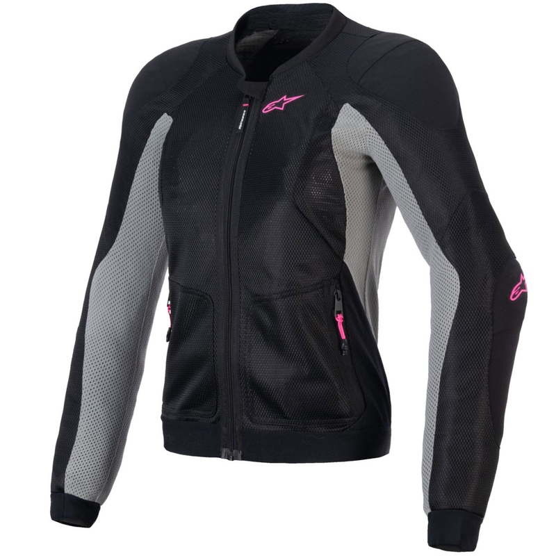 Dámska bunda na motorku Alpinestars STELLA TROOP-AIR čierno-šedo-fluo ružová