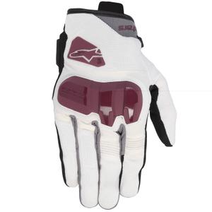 Dámske rukavice na motorku Alpinestars Chróm V2 bielo offwhite-purpurové