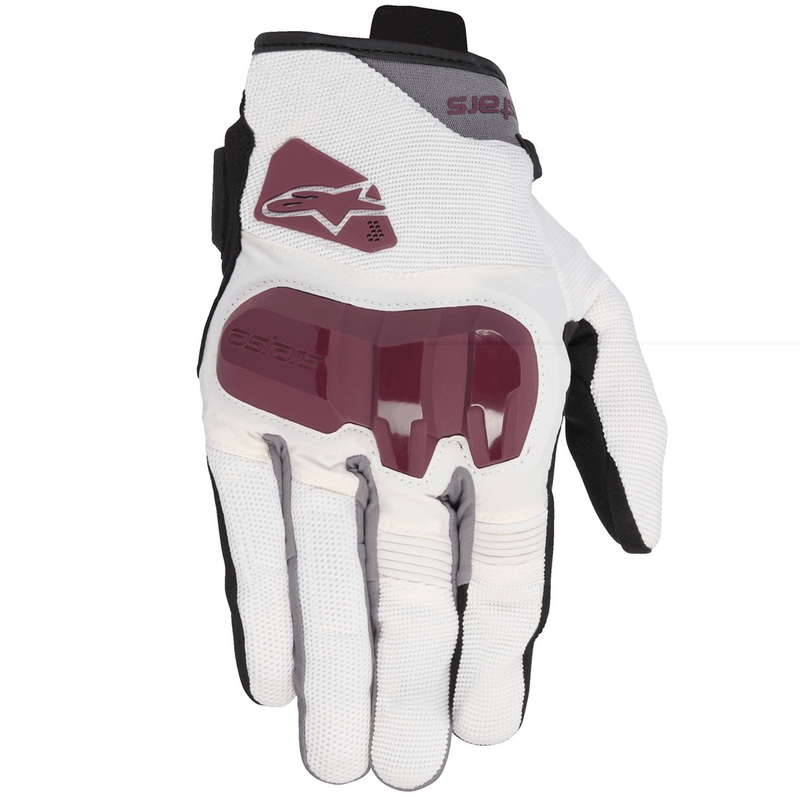 Dámske rukavice na motorku Alpinestars Chróm V2 bielo offwhite-purpurové