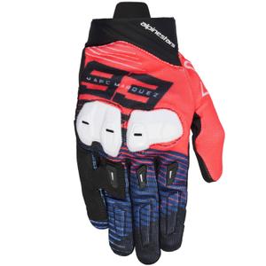 Rukavice na motorku Alpinestars SP X 1 MM93 kolekcia fluo červeno-modro-čierno-biele