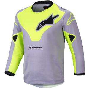 Detský motokrosový dres Alpinestars Racer Veil Kids šedo-fluo žltý