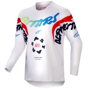 Detský motokrosový dres Alpinestars Racer Hana bielo-farebný