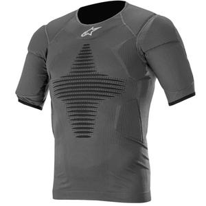 Termotriko s krátkym rukávom a protektory Alpinestars Roost Base antracitovo-čierne