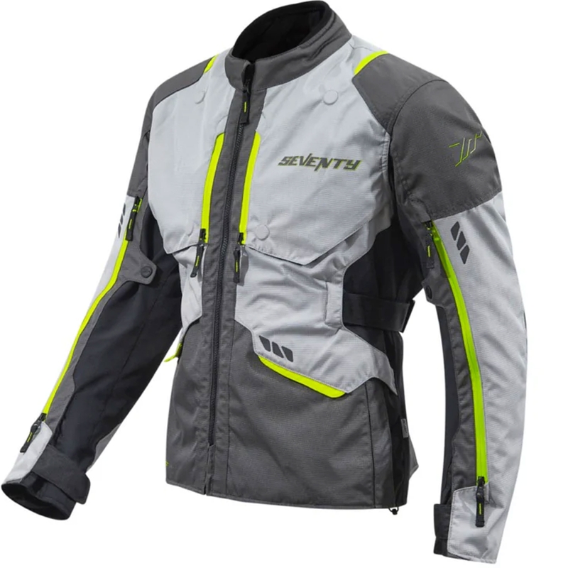 Bunda na motorku Seventy Degrees SD-JT67 Tanami čierno-šedo-fluo žltá