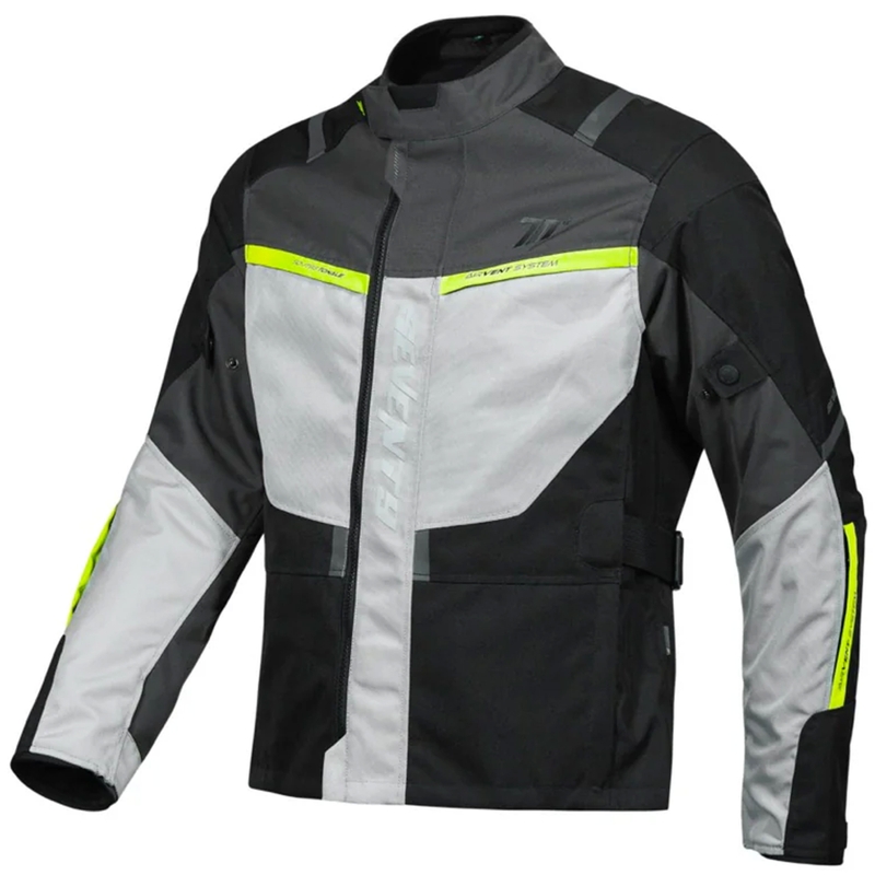 Bunda na motorku Seventy Degrees SD-JT83 Tonale čierno-šedo-fluo žltá