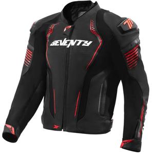 Kožená bunda na motorku Seventy Degrees SD-JL24 Spoiler čierno-červená