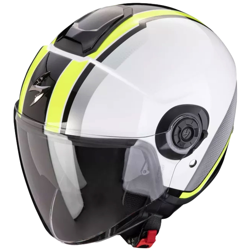 Otvorená prilba na motorku Scorpion EXO-CITY II VEL bielo-fluo žltá