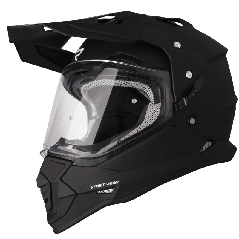 Enduro prilba na motorku Street Racer Ignite matná čierna - II. akosť