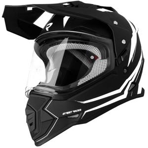 Enduro prilba na motorku Street Racer Ignite matná čierno-biela - II. akosť