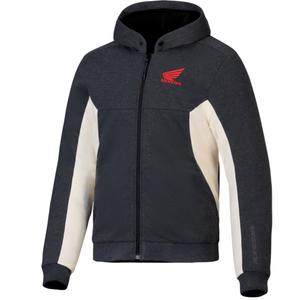 Mikina na motorku Alpinestars Chrome V3 Sport Hoodie kolekcia Honda tmavo šedo-krémovo-červená