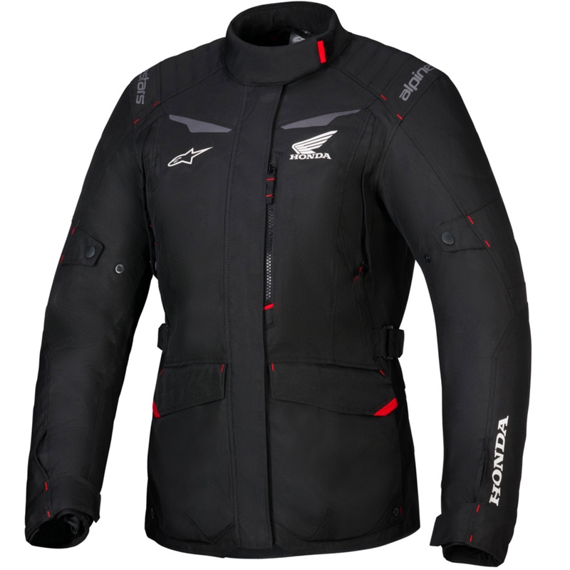 Dámska bunda na motorku Alpinestars Stella ST-1 Waterproof kolekcia Honda čierno-červená