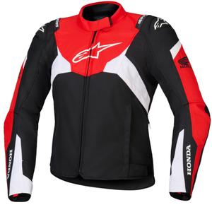 Dámska bunda na motorku Alpinestars Stella T-Jaws V4 Waterproof kolekcia Honda čierno-červeno-biela