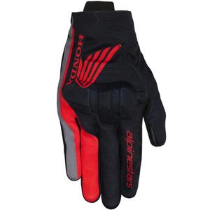 Rukavice na motorku Alpinestars Reef V2 kolekcia Honda čierno-červeno-sivé