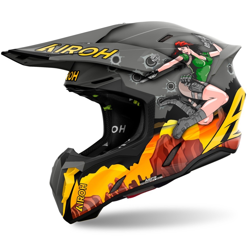 Motokrosová prilba Airoh Twist 3 Adventure šedo-žltá