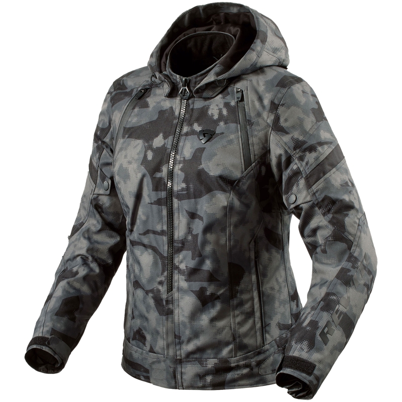 Dámska bunda na motorku Revit Flare 3 H2O camo tmavo šedá