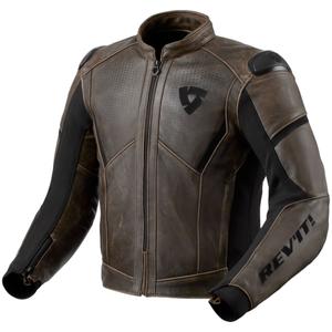 Kožená bunda na motorku Revit Parallax hnedá
