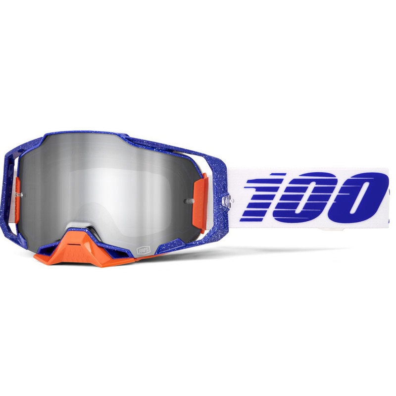 Motokrosové okuliare 100% Armega Lavingaad so strieborným plexi