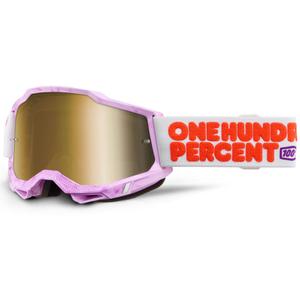 Motokrosové okuliare 100% Accuri 2 Hundreds so zlatým plexi