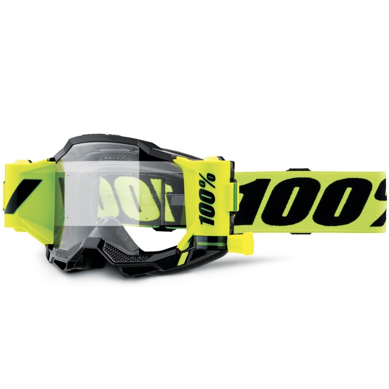 Motokrosové okuliare 100% Accuri 2 Forecast fluo žlté s čírym plexi