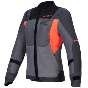 Dámska bunda na motorku Alpinestars Stella ST-2 Air šedo-tmavo šedo-fluo koralová