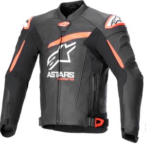 Kožená bunda na motorku Alpinestars GP plus R 4 Airflow čierno-fluo červeno-biela