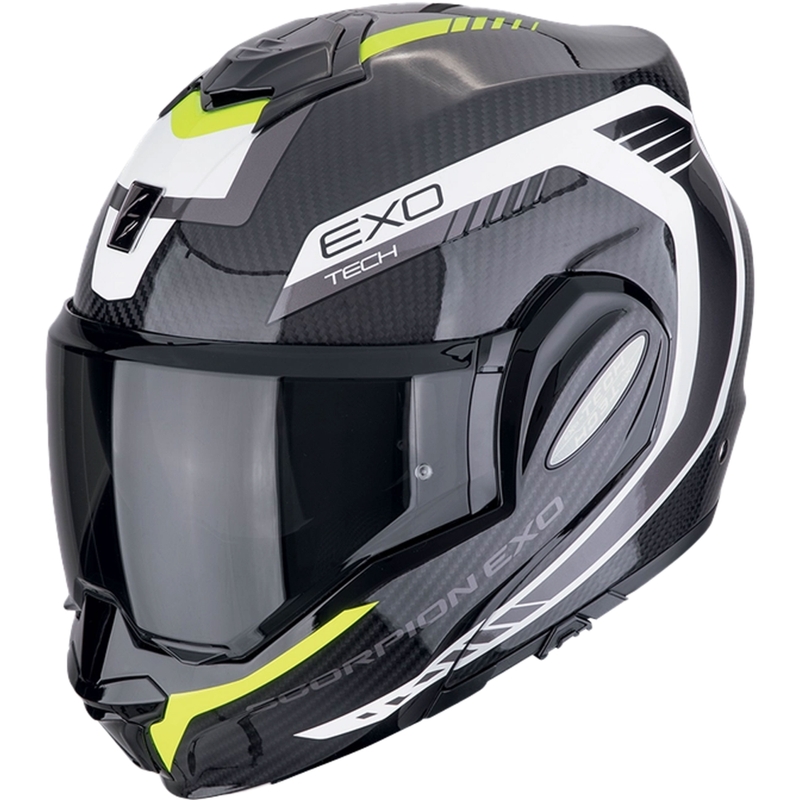 Preklápacia prilba na motorku Scorpion EXO-TECH EVO CARBON COSY čierno-fluo žltá