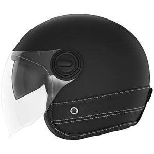 Otvorená helma na motorku NOX PREMIUM Heritage čierna koža