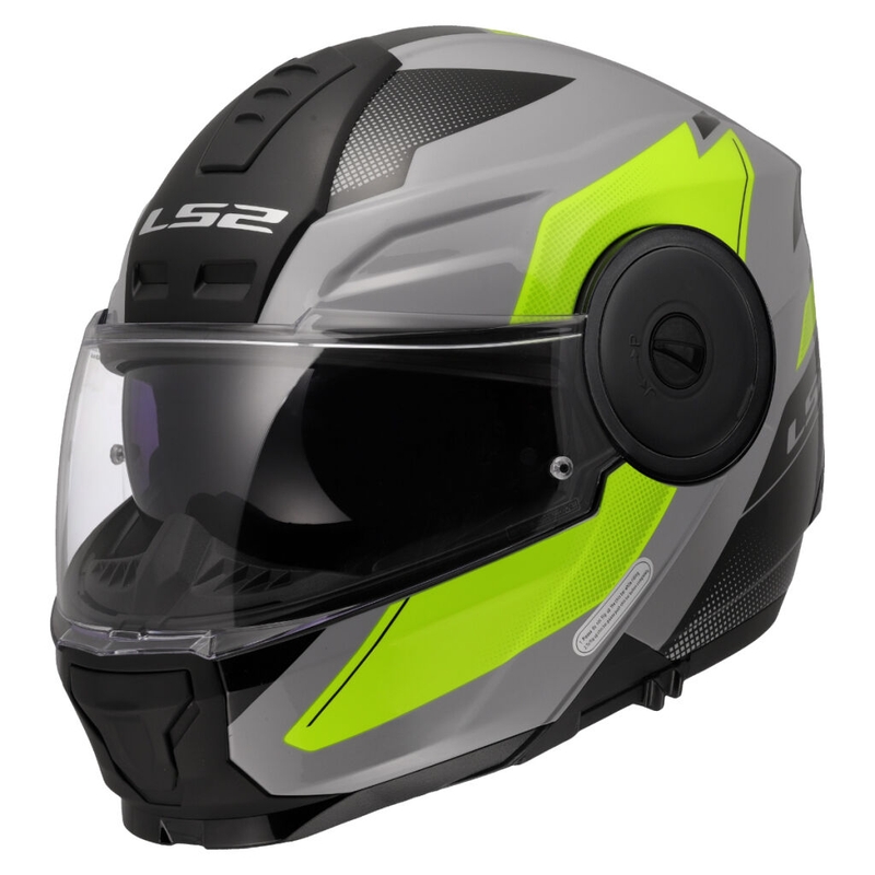 Výklopná helma na motorku LS2 FF902 Scope II Duria šedo-fluo žltá