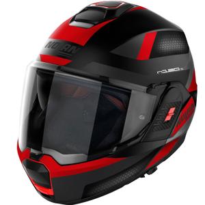 Preklápacia helma na motorku Nolan N120-1 Subway N-COM 22 čierno-červená