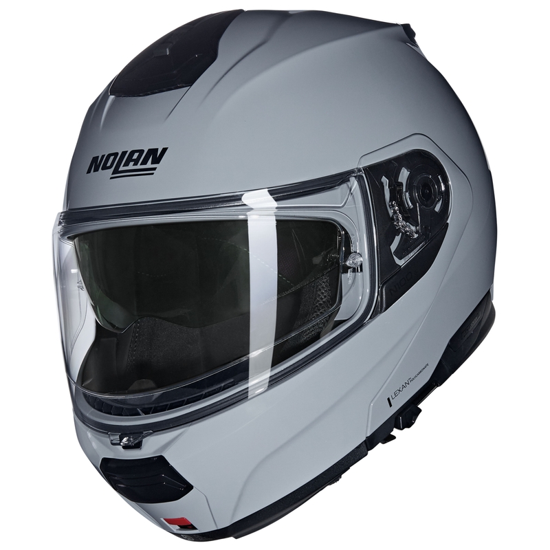 Preklápacia helma na motorku Nolan N100-6 Classico N-COM 303 sivá