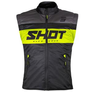 Vesta na motorku Shot Bodywarmer Lite čierno-fluo žltá