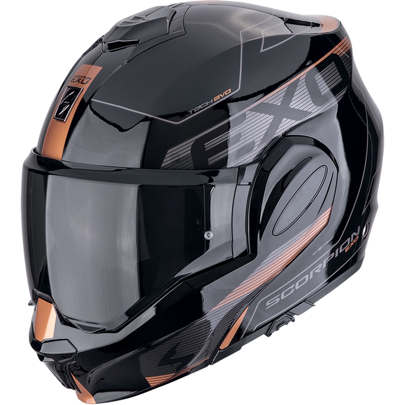 Preklápacia prilba na motorku Scorpion EXO-TECH EVO TRAVELLER čierno-medená