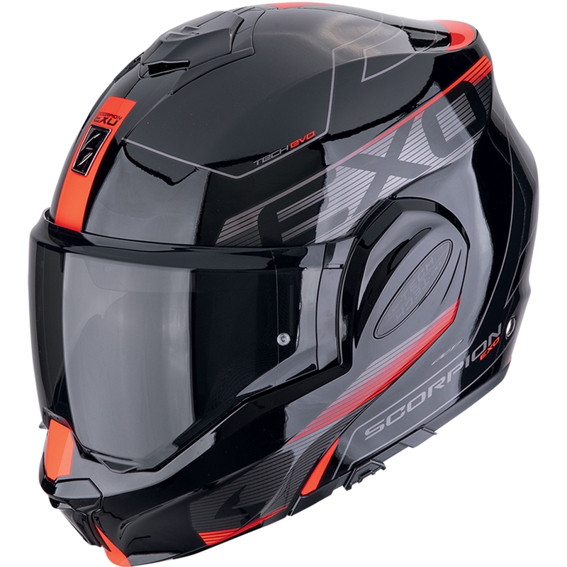 Preklápacia prilba na motorku Scorpion EXO-TECH EVO TRAVELLER čierno-červená