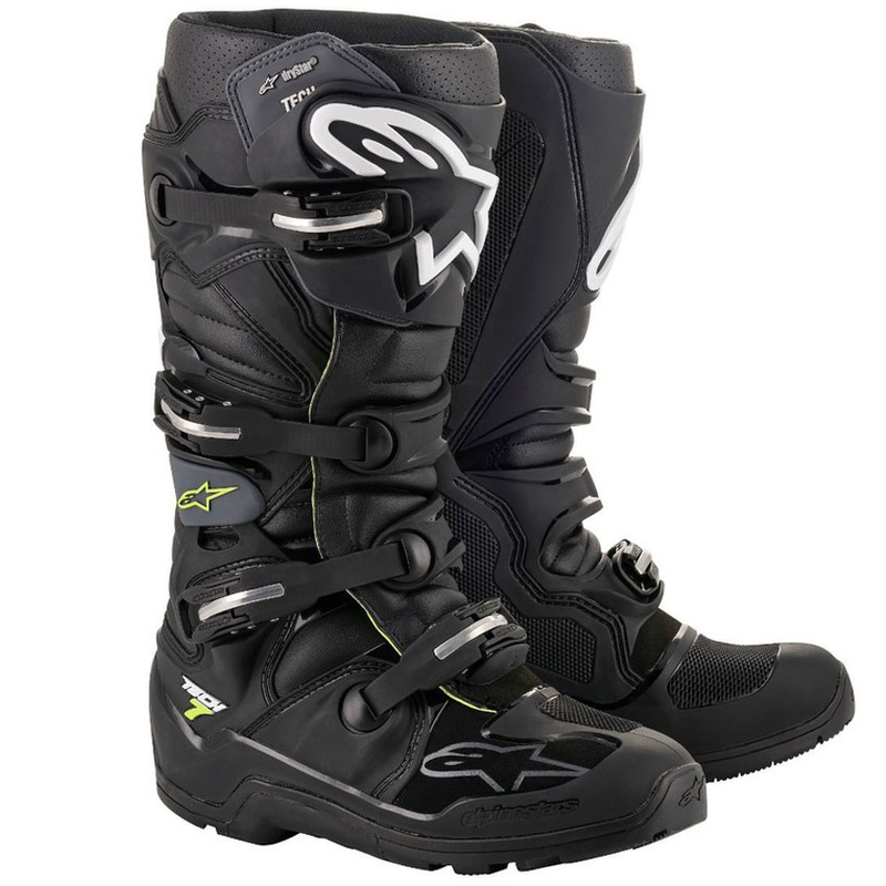 Topánky na motocykel Alpinestars Tech 7 Enduro Drystar čierno-šedo-fluo žlté