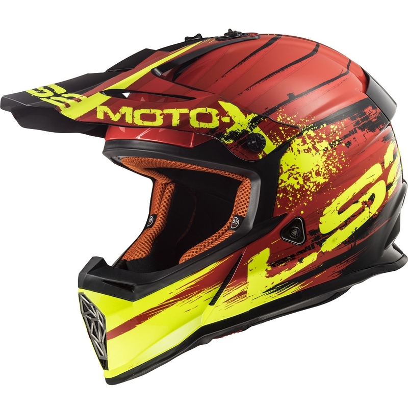 Motokrosová prilba LS2 MX437 Fast Gator červená