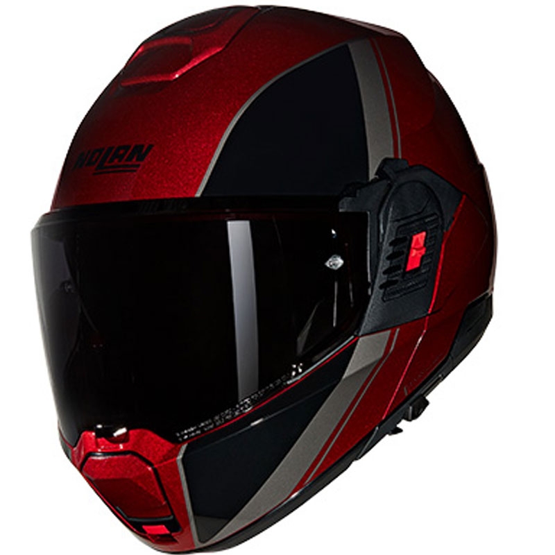 Preklápacia prilba na motorku Nolan N120-1 Verniciatúra Speciale N-COM 344 čierno-červená